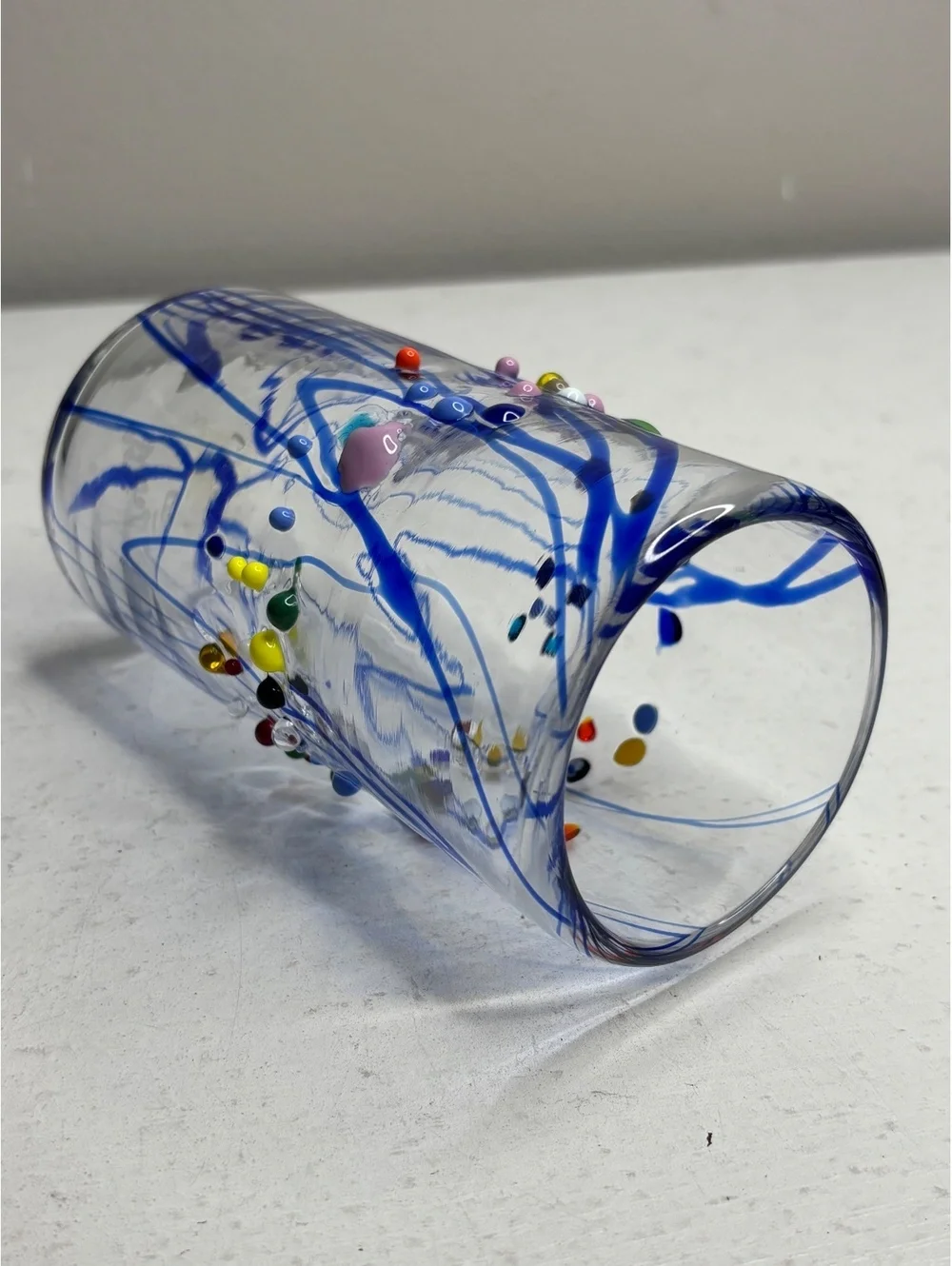 Rare James Moody Hand Blown Art Glass Signed Tumbler 5 7/8 inches Tall